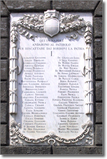 la lapide marmorea che si trova a sinistra del portone di palazzo San Giacomo