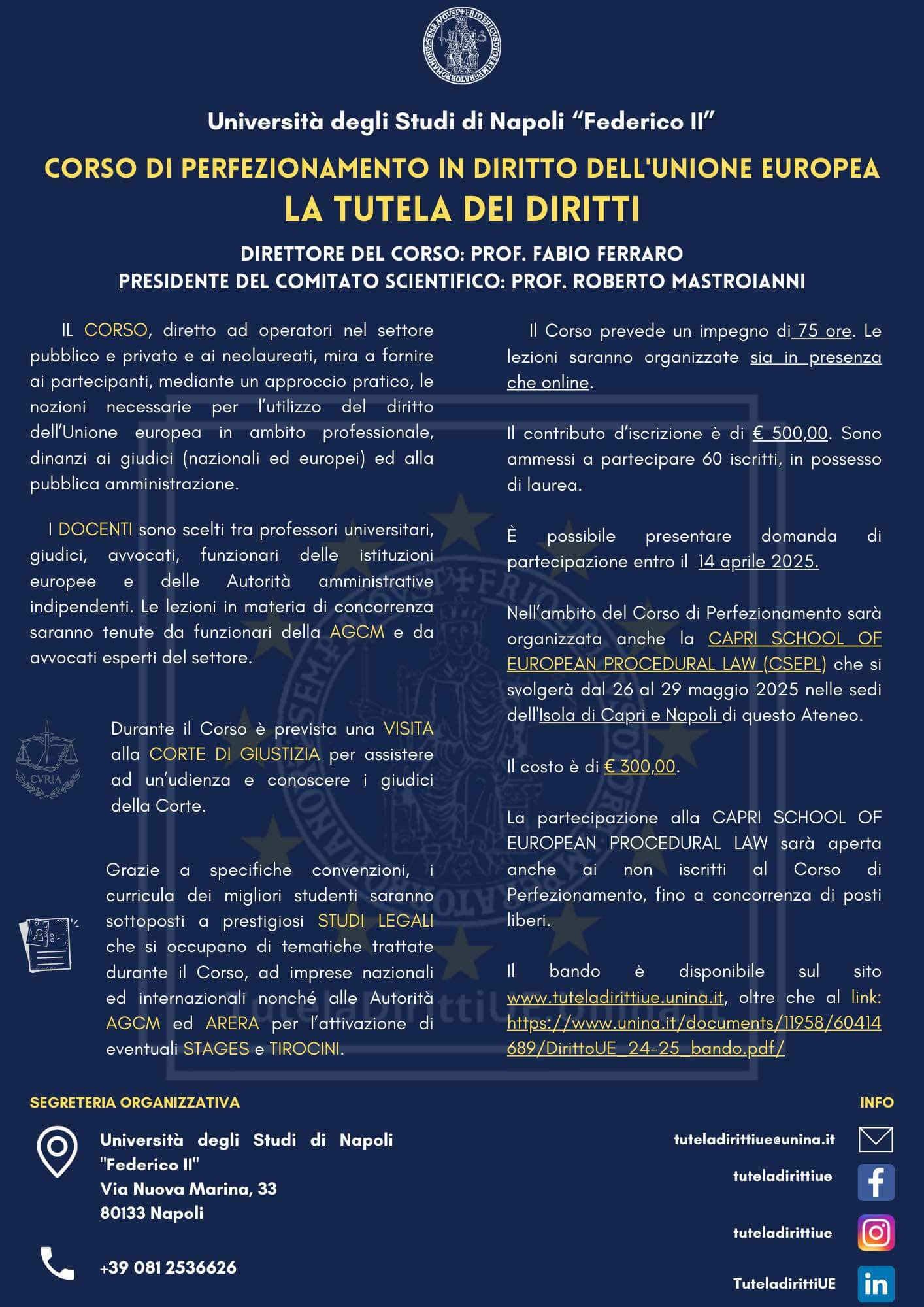 locandina ufficiale del corso