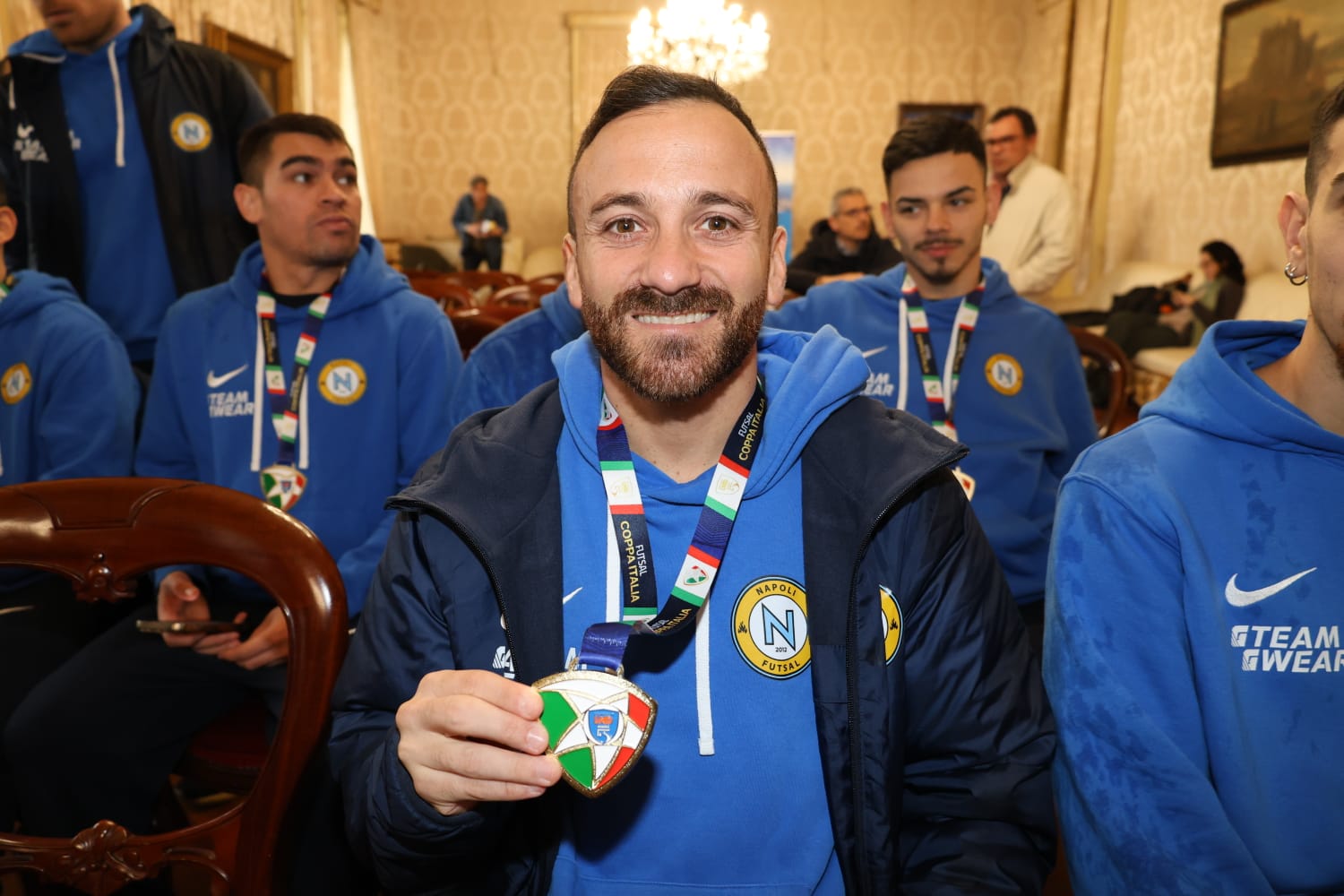 In sala Giunta la Napoli Futsal vincitrice della Coppa Italia