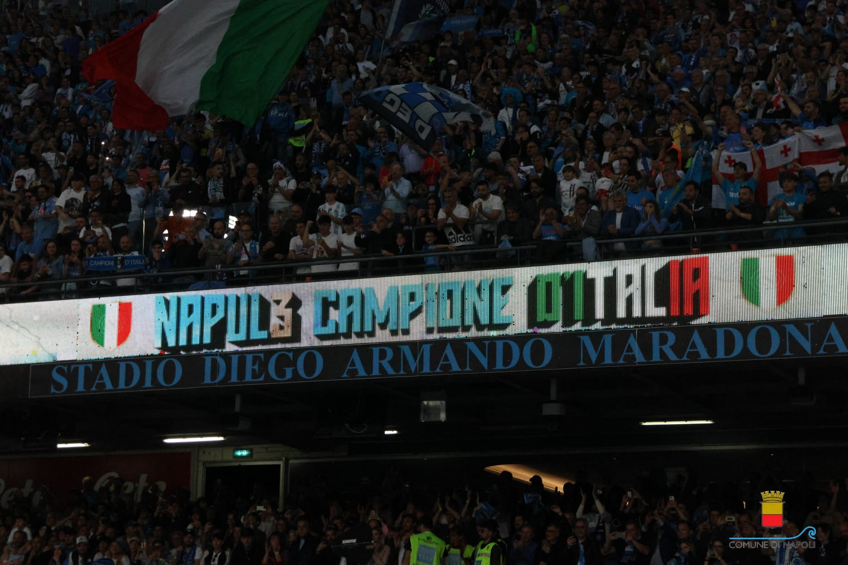 Il Sindaco alla festa per lo scudetto allo stadio Maradona