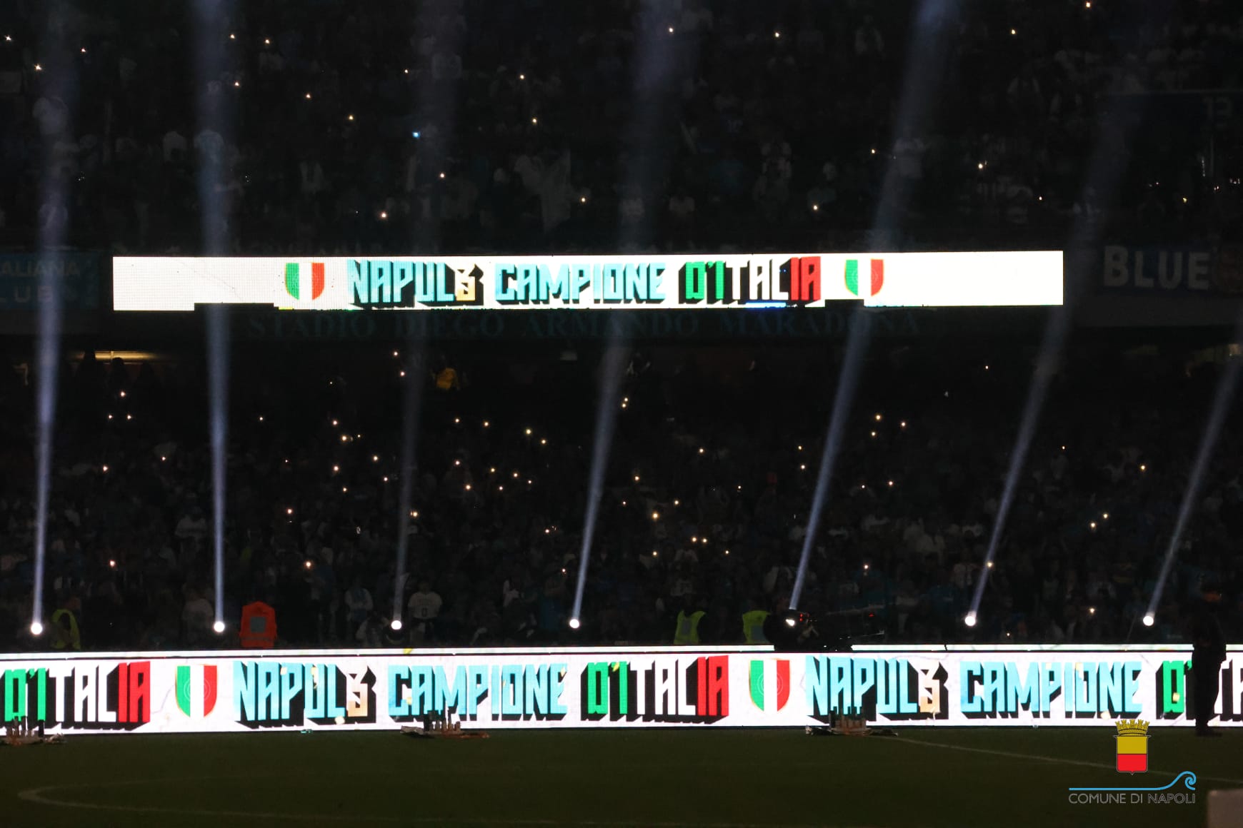 Il Sindaco alla festa per lo scudetto allo stadio Maradona